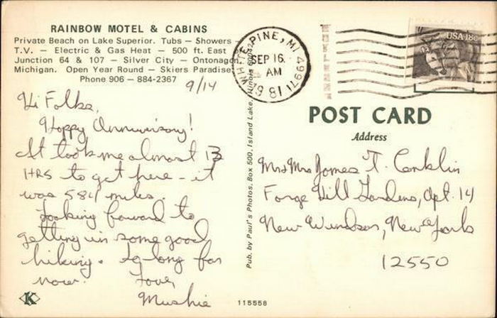 Rainbow Lodging (Rainbow Motel & Cabins) - Vintage Postcard